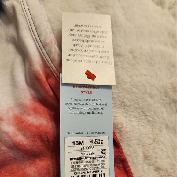 Cat & Jack Tie Dye Tank & Short Two Piece Set New With Tag Size 18 mos - Picture 9 of 10